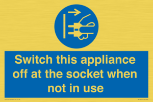 Switch this appliance off at the socket when not in use